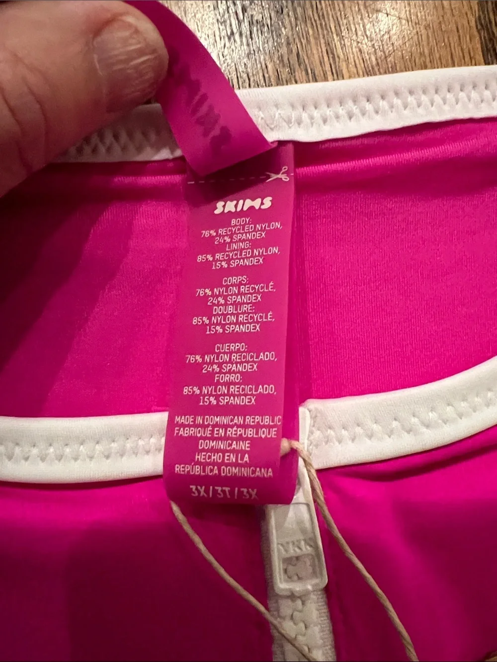 Women’s High-Cut Bikini Bottom in Hot Pink with Contrast Trim Size 3X